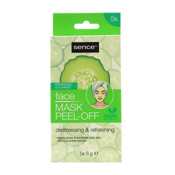 SENCE REFRESHING CUCUMBER nulupamosios veido kaukės (5 x 8 g)