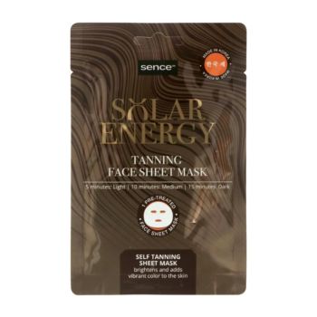 SENCE SOLAR ENERGY TANNING savaiminio įdegio lakštinė veido kaukė, 20 ml