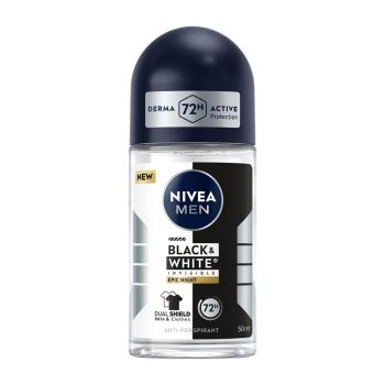 NIVEA MEN BLACK & WHITE INVISIBLE EPIC NIGHT rutulinis dezodorantas, 50 ml