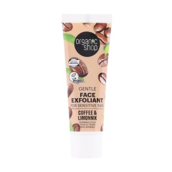 ORGANIC SHOP GENTLE SENSITIVE SKIN COFFEE & LIMONNIK veido šveitiklis, 30 ml