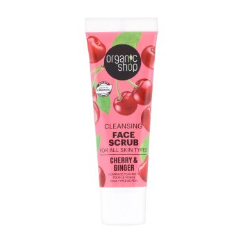 ORGANIC SHOP CLEANSING ALL SKIN TYPES CHERRY & GINGER veido šveitiklis, 30 ml