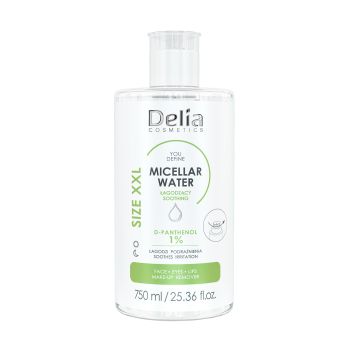 DELIA YOU DEFINE D-PANTHENOL 1% micelinis vanduo veido, akių ir lūpų makiažui valyti, 750 m