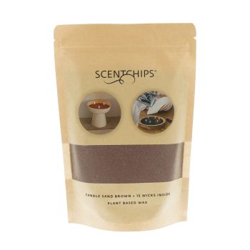 SCENTCHIPS SAND BROWN žvakių smėlis + dagtys, 250 g + 15 vnt.