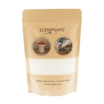 SCENTCHIPS WHITE žvakių smėlis + dagtys, 250 ml + 15 vnt.