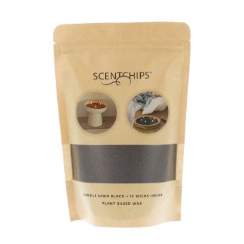 SCENTCHIPS BLACK žvakių smėlis + dagtys, 250 ml + 15 vnt.