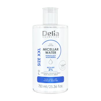 DELIA YOU DEFINE BETAINE 2% micelinis vanduo veido, akių ir lūpų makiažui valyti, 750 ml