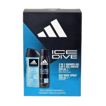 ADIDAS ICE DIVE COOL & AQUATIC FRAGRANCE 3 IN 1 vyrų kosmetikos rinkinys