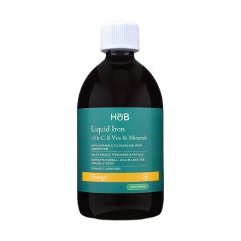 H&B geležis, B grupės vitaminai, vitaminas C ir mineralais, skystis, 500 ml