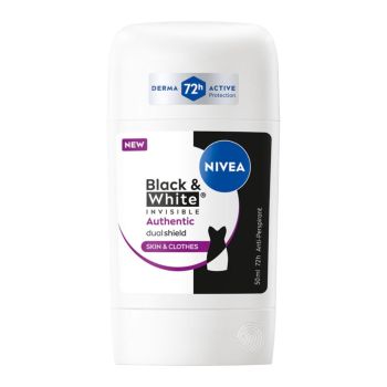 NIVEA BLACK & WHITE INVISIBLE AUTHENTIC pieštukinis dezodorantas antiperspirantas, 50 ml