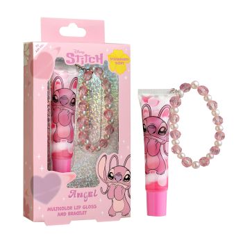 DISNEY STITCH ANGEL MULTICOLOR lūpų blizgis + apyrankė, 13 ml