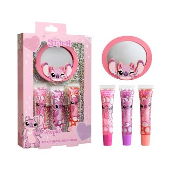 DISNEY STITCH ANGEL lūpų blizgiai (3 x 7,5 ml) + veidrodėlis
