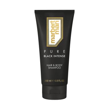 MARBERT MAN PURE BLACK INTENSE plaukų šampūnas ir kūno prausiklis, 200 ml