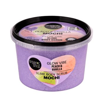 ORGANIC SHOP PEACH & VANILLA MOCHI GLOW VIBE SLIME kūno šveitiklis, 250 ml
