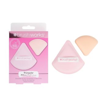 BRUSHWORKS TRIANGULAR PILLOW PUFF DUO makiažo kempinėlės (2 vnt.)