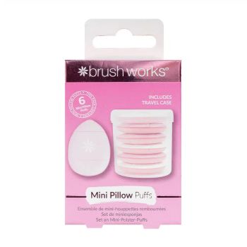 BRUSHWORKS MINI PILLOW PUFFS makiažo kempinėlės (6 vnt.)