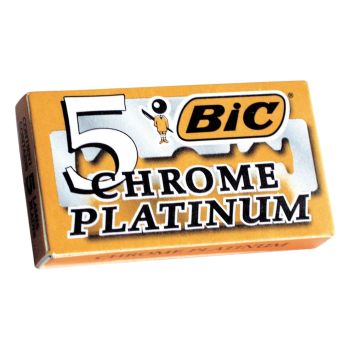 BIC 5 CHROME PLATINUM skustuvo peiliukai (5 vnt.)