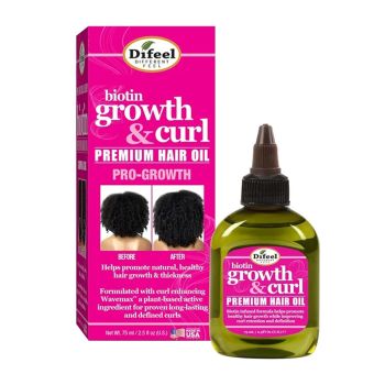 DIFEEL BIOTIN GROWTH & CURL PREMIUM plaukų aliejus, 75 ml