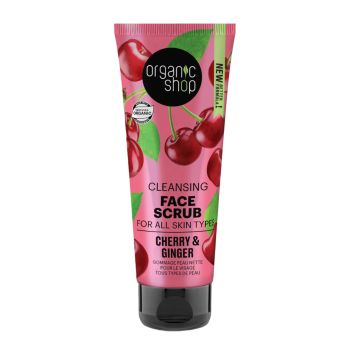 ORGANIC SHOP CLEANSING CHERRY & GINGER veido šveitiklis, 75 ml