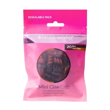 BRUSHWORKS MINI CLAW CLIPS plaukų žnypliukai (20 vnt.)