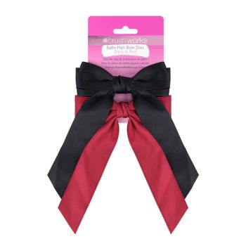 BRUSHWORKS SATIN HAIR BOW DUO plaukų segtukai (2 vnt.)