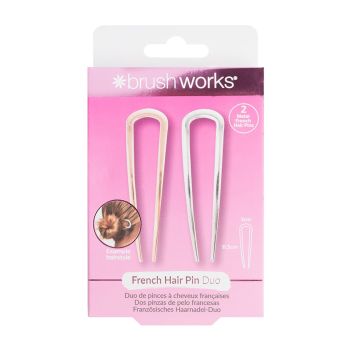 BRUSHWORKS FRENCH HAIR PIN DUO plaukų segtukai (2 vnt.)
