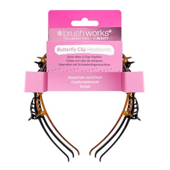 BRUSHWORKS BUTTERFLY CLIP plaukų lankeliai (3 vnt.)
