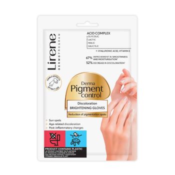LIRENE DERMA PIGMENT CONTROL BRIGHTENING rankų kaukė pirštinės