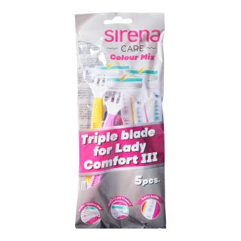 SIRENA CARE LADY COMFORT III vienkartiniai skustuvai (5 vnt.)