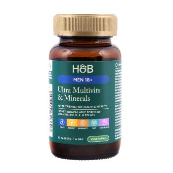 H&B ULTRA multivitaminai ir mineralai 18+ vyrams, 90 tablečių