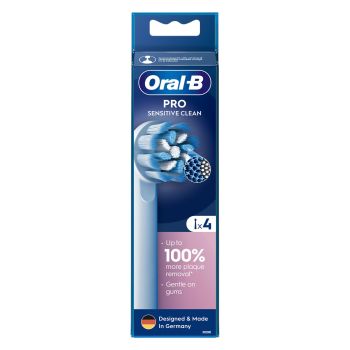 ORAL-B PRO SENSITIVE CLEAN keičiamosios elektrinio dantų šepetėlio galvutės (4 vnt.)