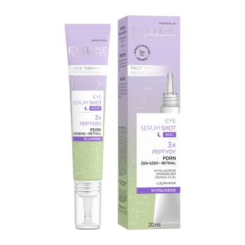 EVELINE SERUM SHOT 3 X PEPTYDY naktinis paakių serumas, 20 ml