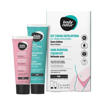 BODY NATUR intymios srities depiliacinis kremas + kremas po depiliacijos (50 ml + 30 ml)