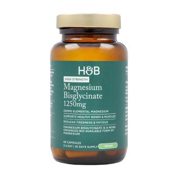 H&B HIGH STRENGTH magnio bisglicinatas 1250 mg, 60 kapsulių