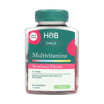 H&B multivitaminai vaikams, braškių skonio, 60 guminukų