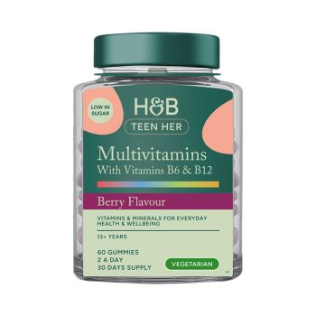 H&B multivitaminai paauglėms su vitaminais B6 ir B12, 60 guminukų