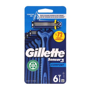 GILLETTE SENSOR3 COMFORT vienkartiniai skustuvai (6 vnt.)