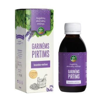 MĖTA LEVANDOS + MELISOS augalinių ekstraktų mišinys garinėms pirtims, 150 ml