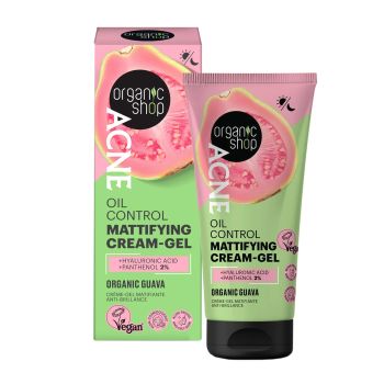 ORGANIC SHOP ACNE OIL CONTROL MATTIFYING veido kremas - želė, 50 ml