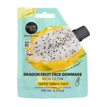 ORGANIC SHOP DRAGON FRUIT FACE GOMMAGE RICH GLOW veido šveitiklis, 100 ml