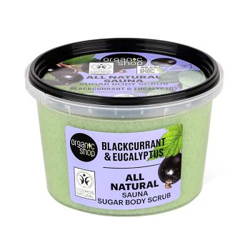 ORGANIC SHOP ALL NATURAL SAUNA SUGAR kūno šveitiklis, 250 ml