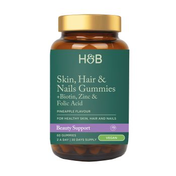 H&B vitaminai odai, plaukams ir nagams su biotinu, cinku ir folio rūgštimi, 60 guminukų
