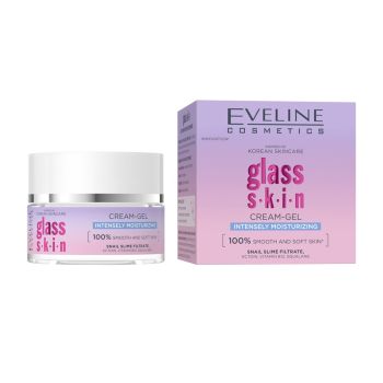 EVELINE GLASS SKIN INTENSELY MOISTURIZING kremas - želė, 50 ml