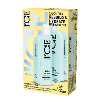 ICE PROFESSIONAL SALON PRO REBUILD & HYDRATE plaukų priežiūros priemonių rinkinys