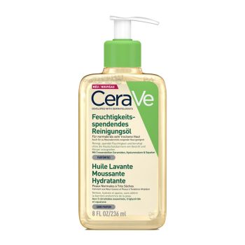 CERAVE HYDRATING drėkinamasis putojantis veido valiklis su aliejumi, 236 ml