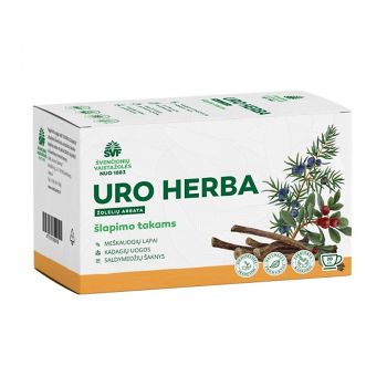 ŠVENČIONIŲ VAISTAŽOLĖS URO HERBA žolelių arbata šlapimo takams, 20 pakelių