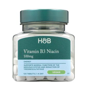 H&B vitaminas B3 (niacinas) 100 mg, 120 tablečių