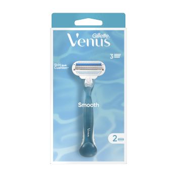 GILLETTE VENUS SMOOTH moterų skustuvas ir 2 keičiamosios galvutės
