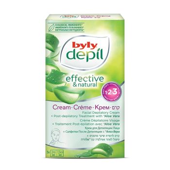 BYLY EFFECTIVE & NATURAL ALOE VERA veido depiliacinis kremas (5 x 2 ml + 1,5 ml)