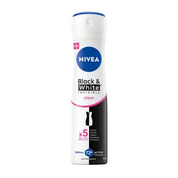 NIVEA BLACK WHITE CLEAR purškiamasis moterų dezodorantas, 150 ml