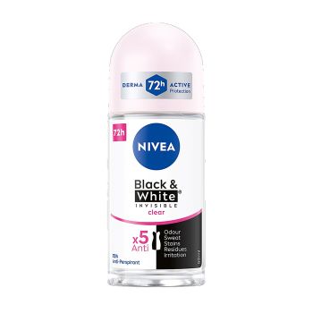 NIVEA BLACK WHITE CLEAR rutulinis moterų dezodorantas, 50 ml